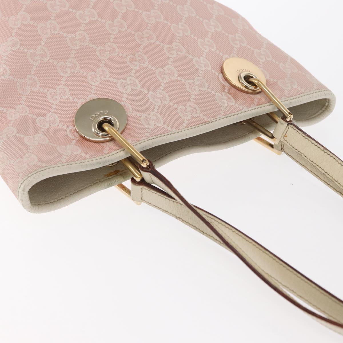 GUCCI GG Canvas Tote Bag Pink Gold 120840 Auth 159575