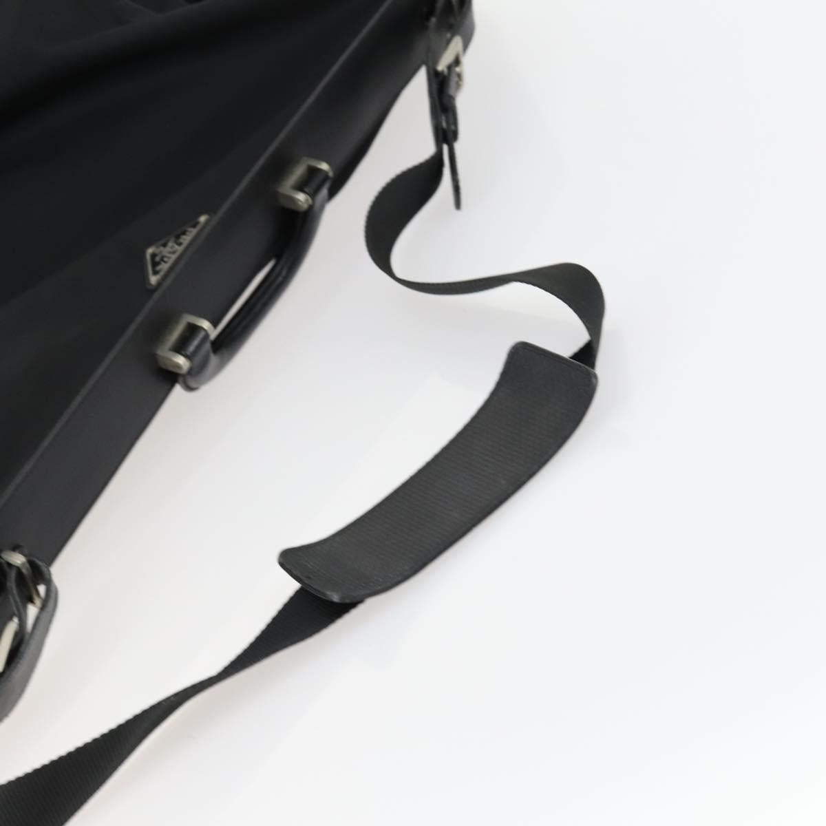 PRADA Garment Cover Nylon Black Silver Auth 159585