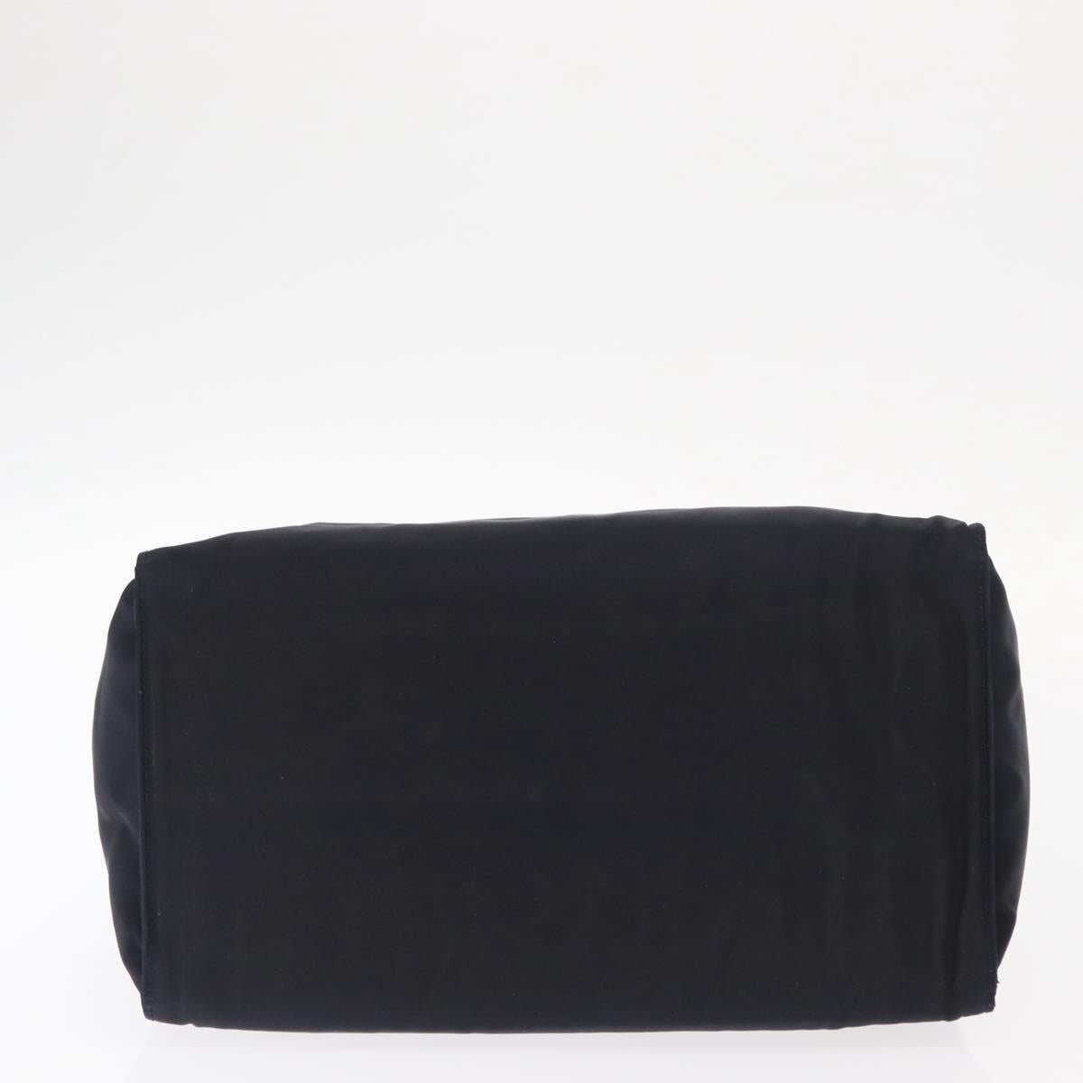 PRADA Hand Bag Nylon Navy Gold Auth 159587