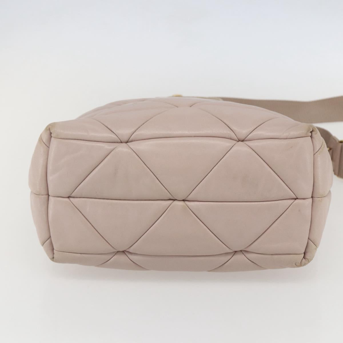 PRADA Hand Bag Leather 2way Pink Gold Auth 159590