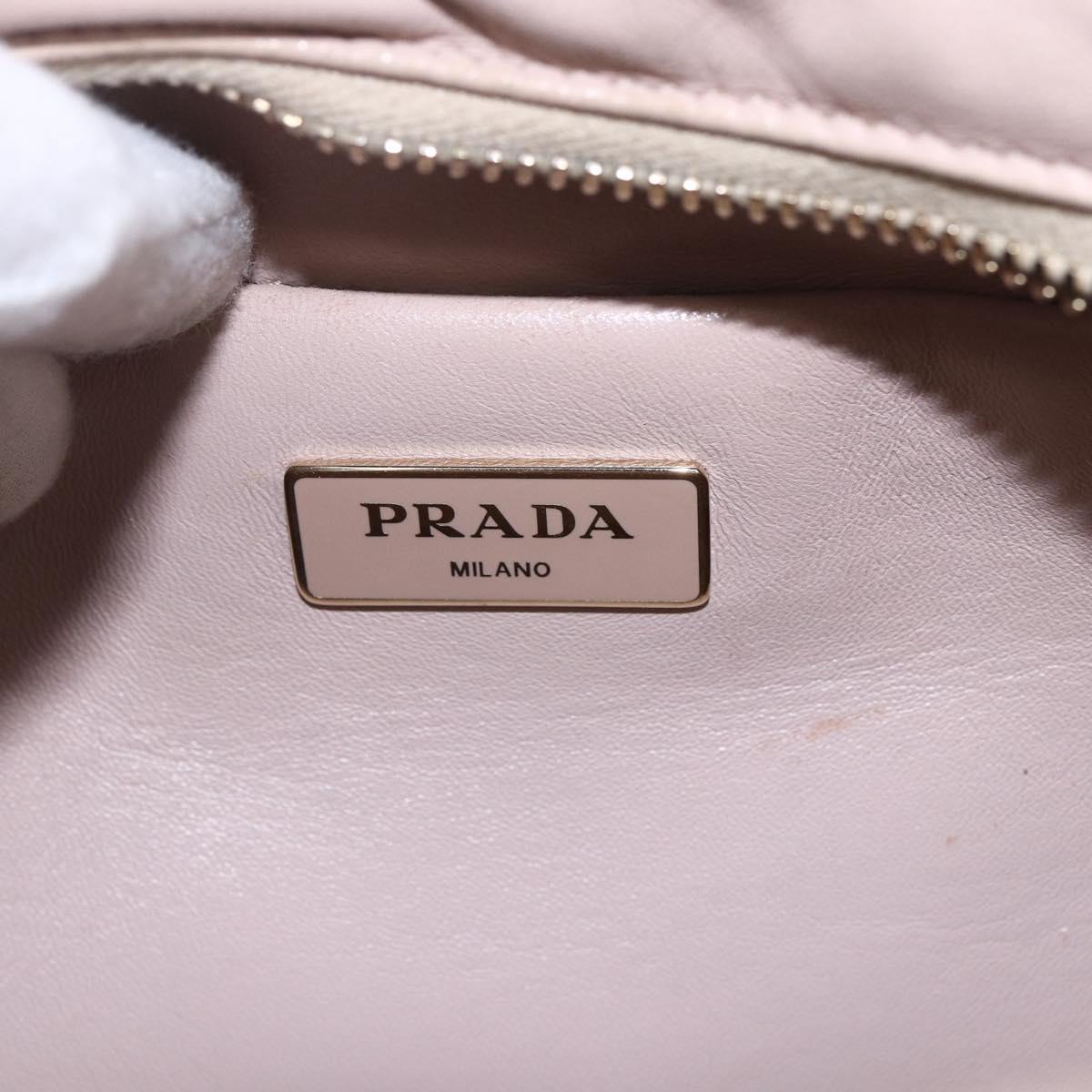 PRADA Hand Bag Leather 2way Pink Gold Auth 159590