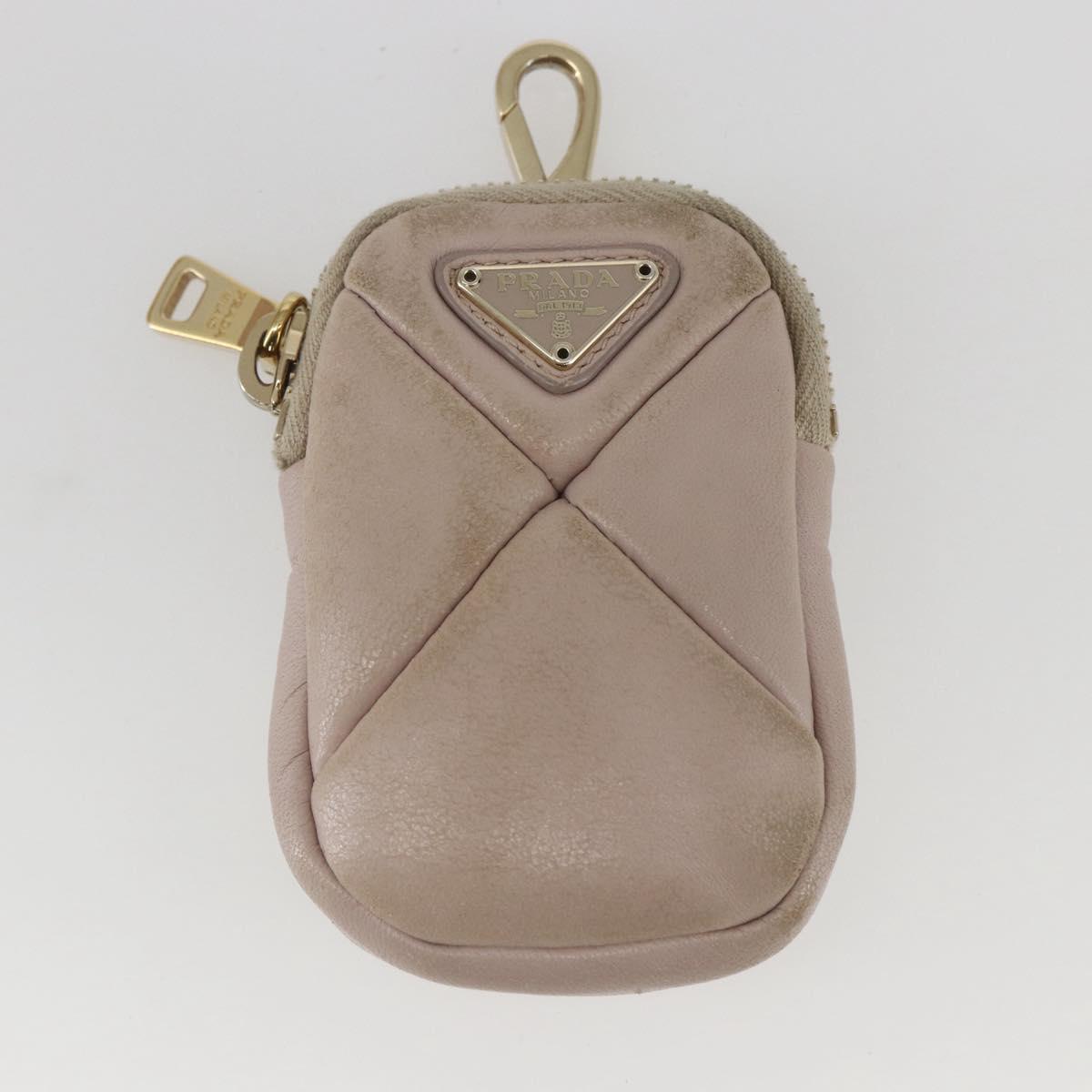 PRADA Hand Bag Leather 2way Pink Gold Auth 159590