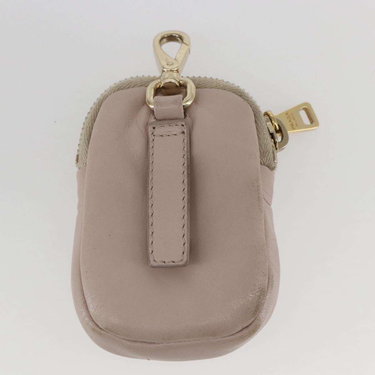 PRADA Hand Bag Leather 2way Pink Gold Auth 159590