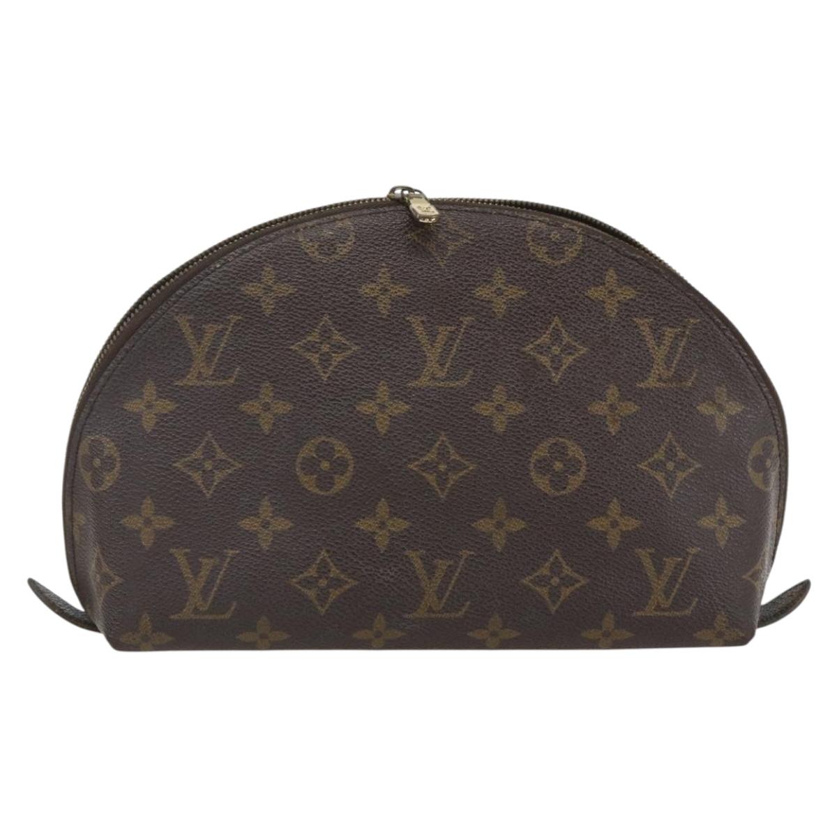 LOUIS VUITTON Monogram Trousse Demi Ronde Cosmetic Pouch M47520 LV Auth 159591