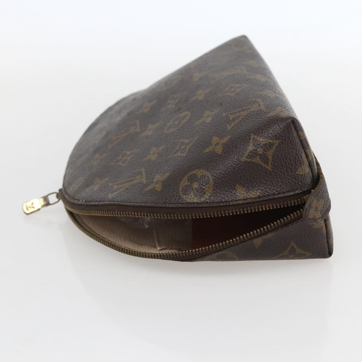 LOUIS VUITTON Monogram Trousse Demi Ronde Cosmetic Pouch M47520 LV Auth 159591