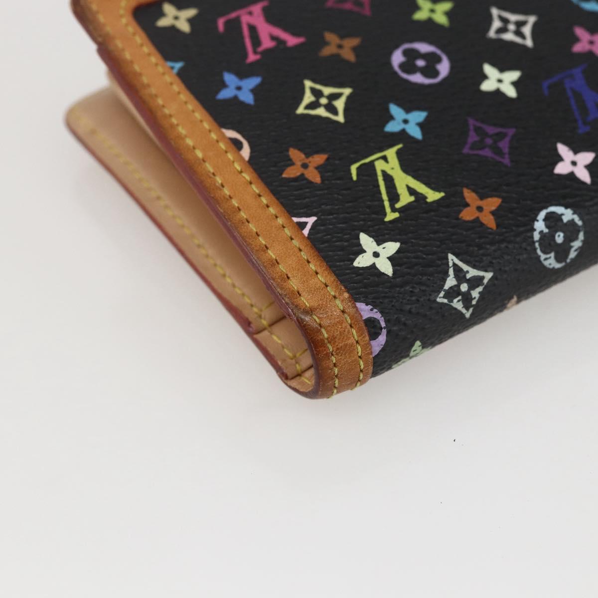 LOUIS VUITTON Multicolor Portefeuille Viennois Wallet Black M92988 Auth 159599