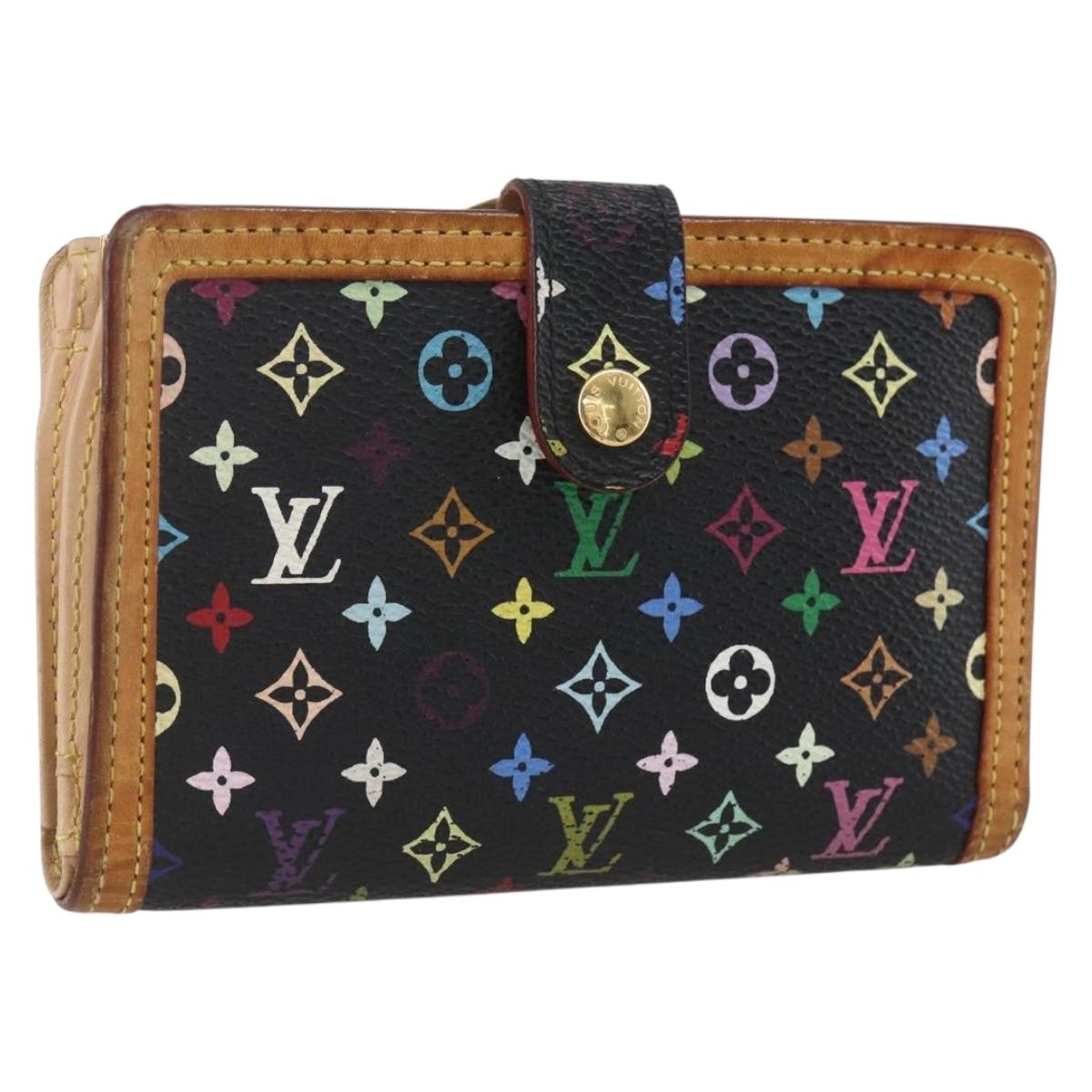 LOUIS VUITTON Multicolor Portefeuille Viennois Wallet Black M92988 Auth 159599