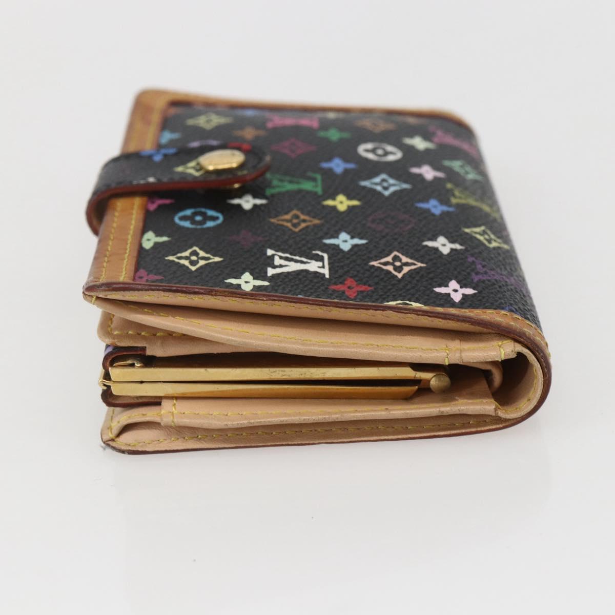 LOUIS VUITTON Multicolor Portefeuille Viennois Wallet Black M92988 Auth 159599