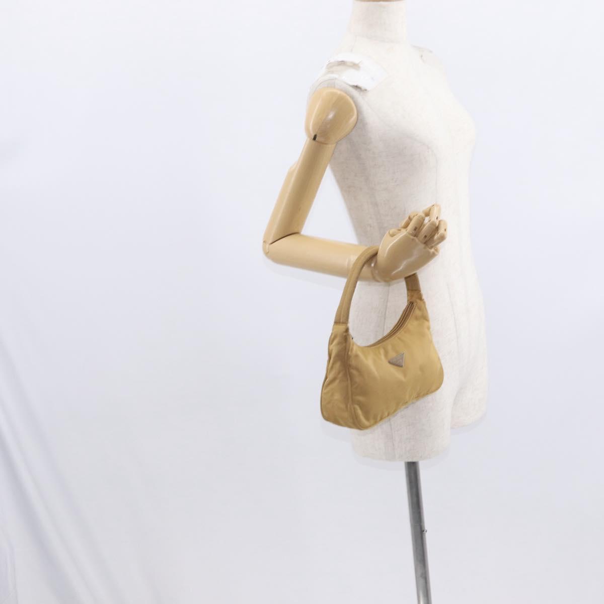 PRADA Hand Pouch Nylon Yellow Auth 159602