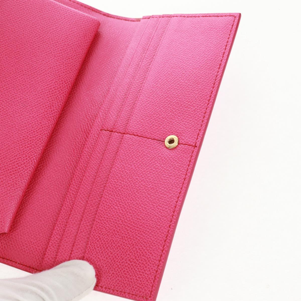 Salvatore Ferragamo Shoulder Wallet Leather Pink Gold Auth 159605V