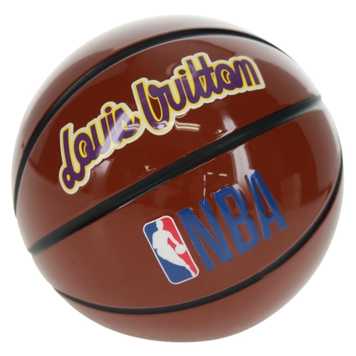 LOUIS VUITTON NBA Collaboration Pressed Paper plastic Brown GI0663 Auth 159615SM