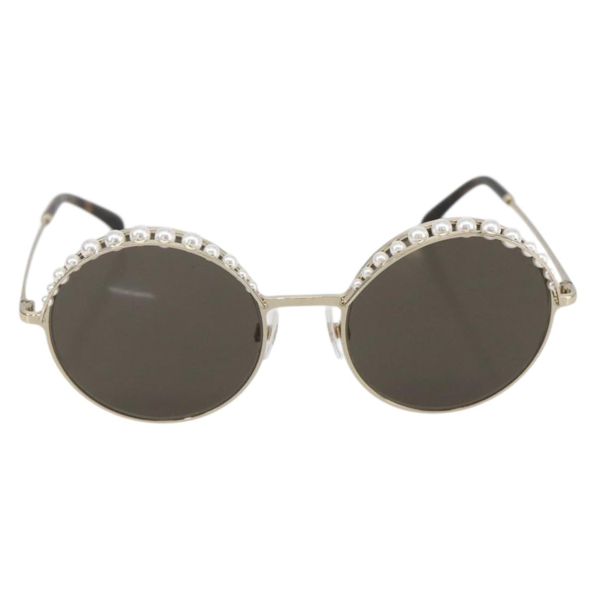 CHANEL Sunglasses metal Brown 4234 CC Auth 159617V