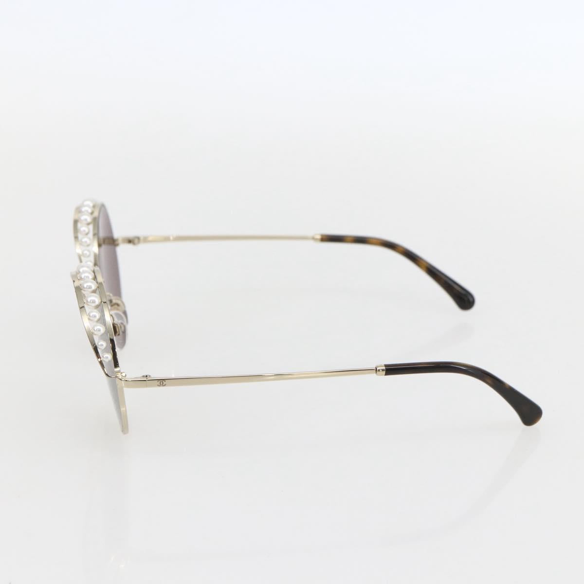 CHANEL Sunglasses metal Brown 4234 CC Auth 159617V