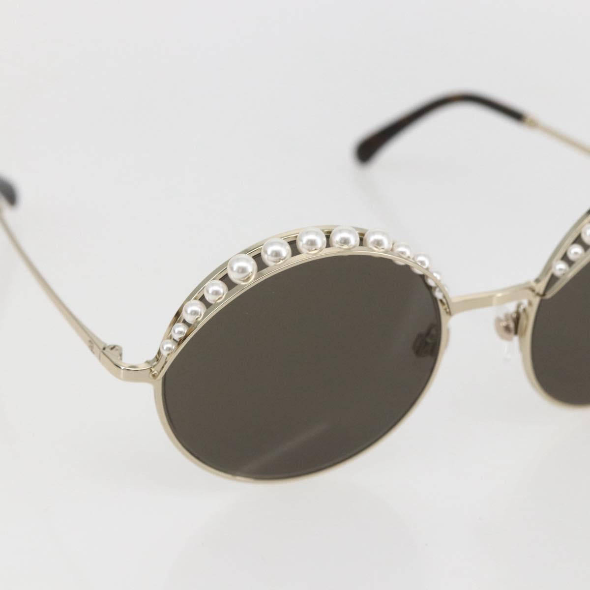 CHANEL Sunglasses metal Brown 4234 CC Auth 159617V
