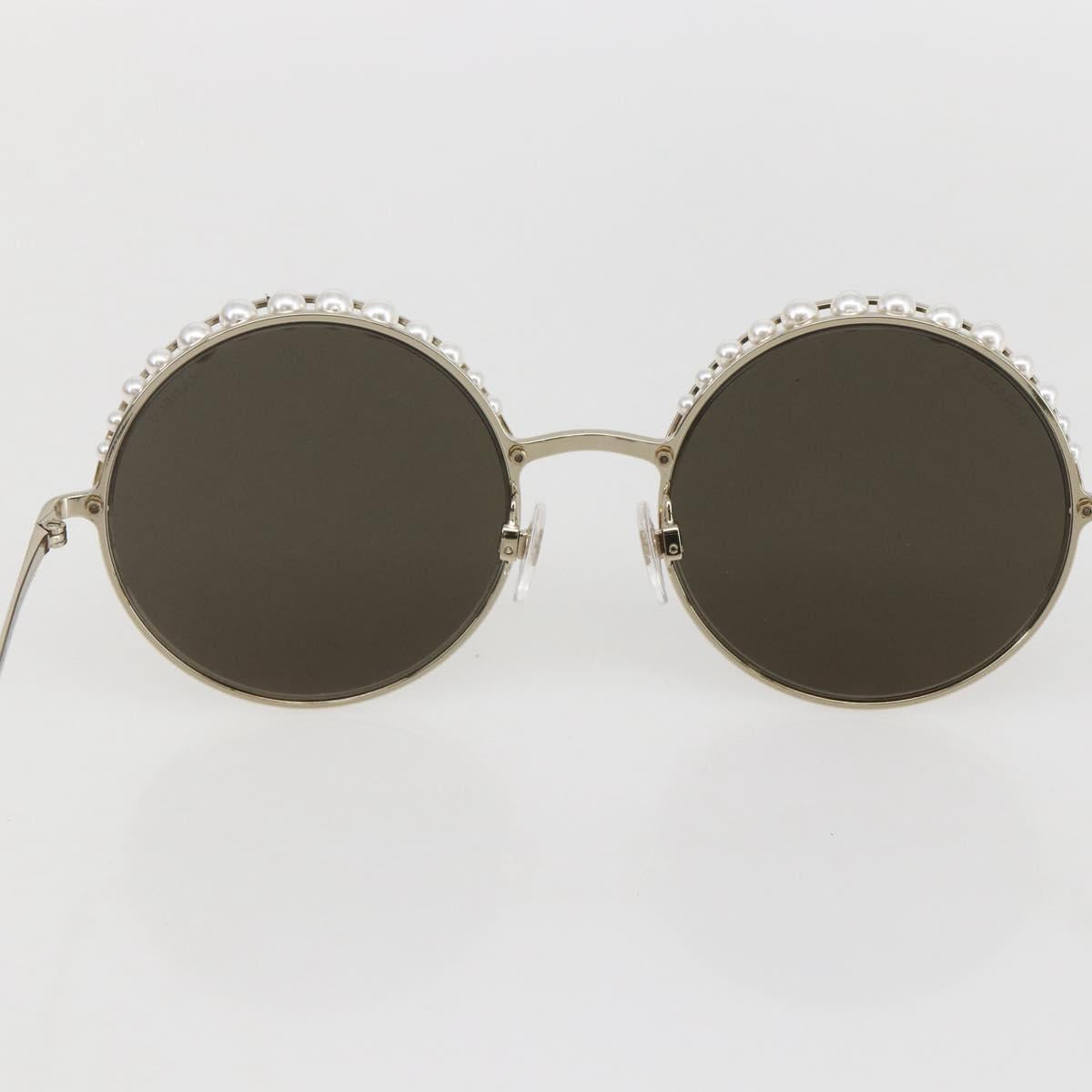 CHANEL Sunglasses metal Brown 4234 CC Auth 159617V