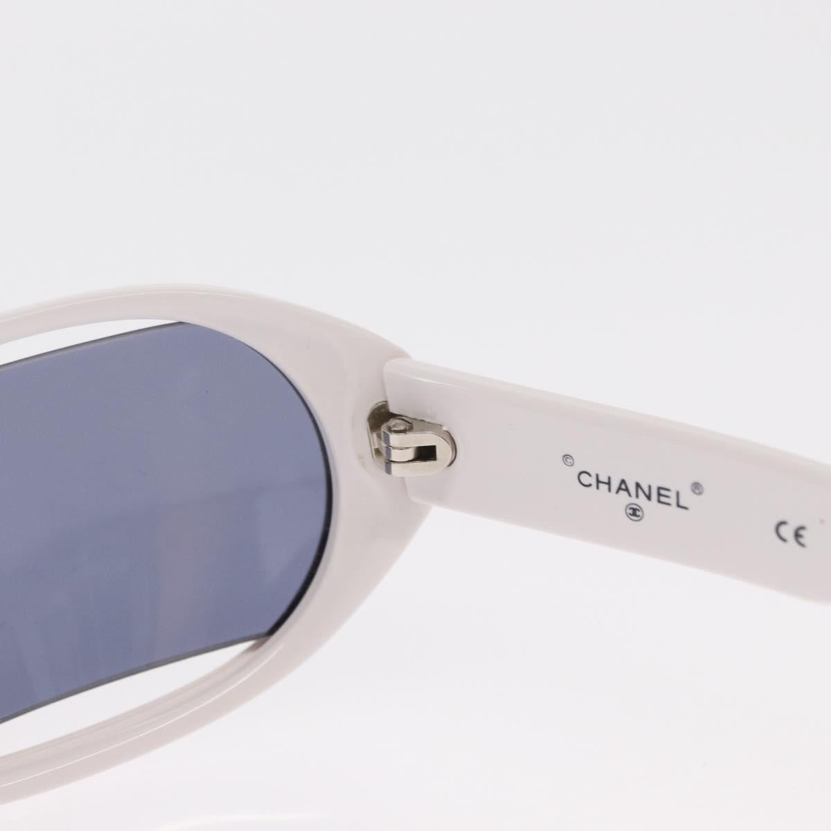 CHANEL Sunglasses plastic White CC Auth 159618