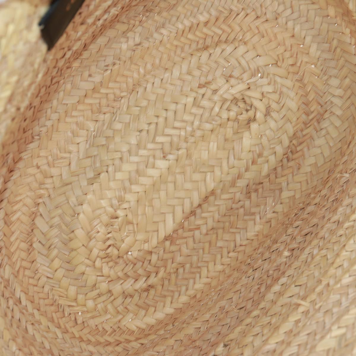 CELINE Basket Bag Hand Bag Raffia Beige Auth 159620V
