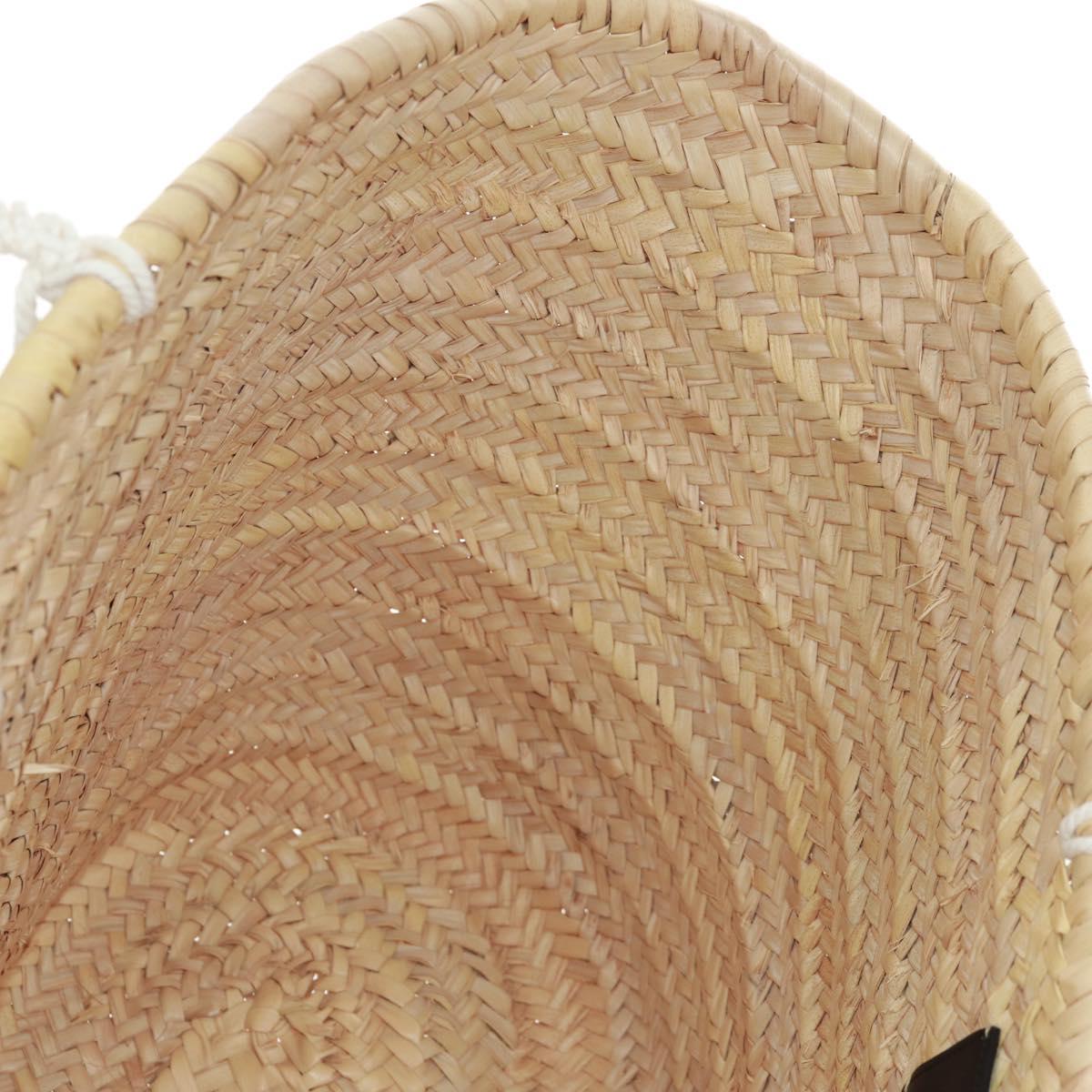 CELINE Basket Bag Hand Bag Raffia Beige Auth 159620V