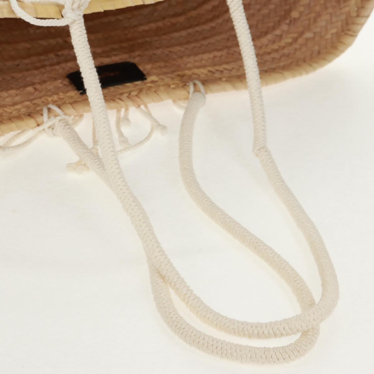 CELINE Basket Bag Hand Bag Raffia Beige Auth 159620V