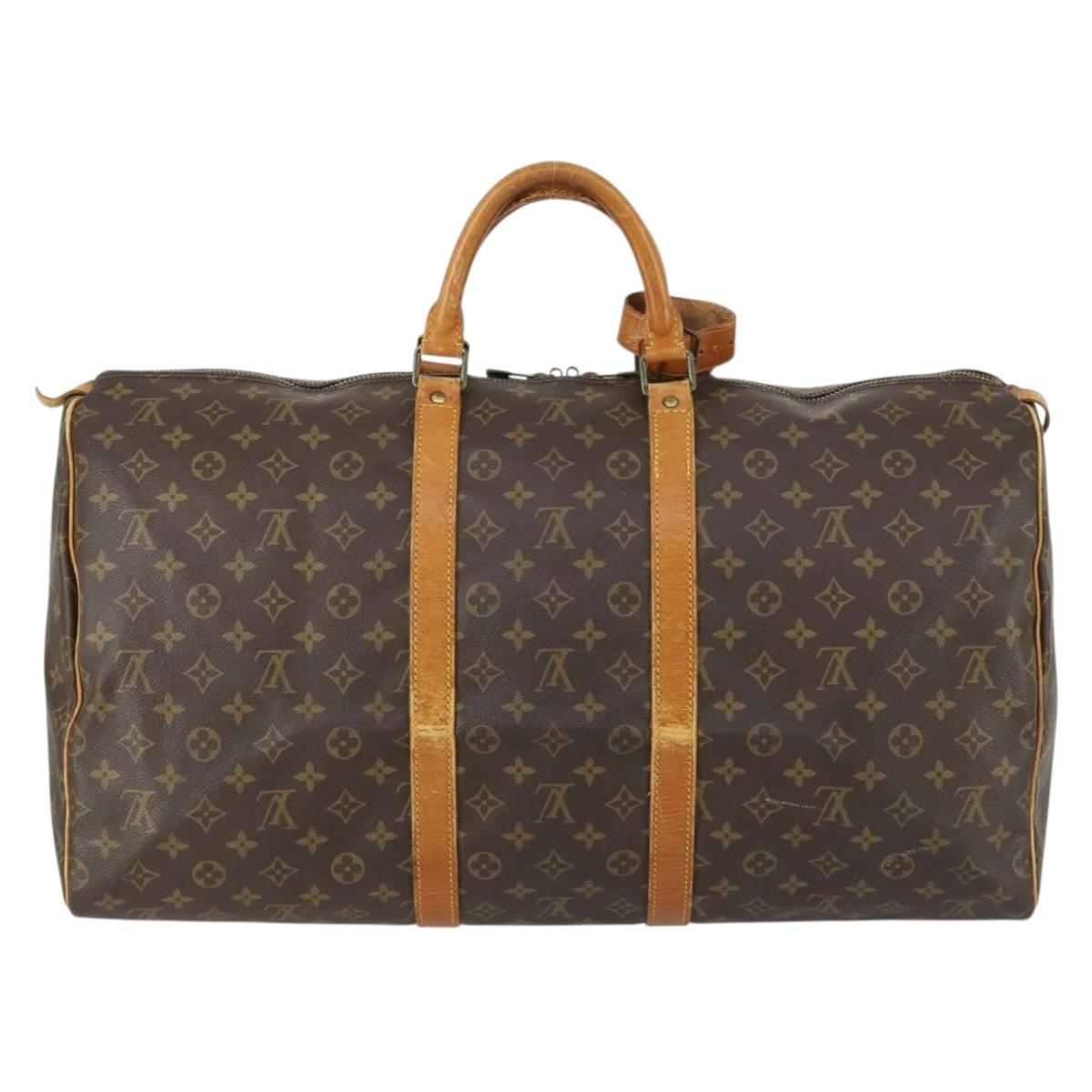LOUIS VUITTON Monogram Keepall 55 Boston Bag M41424 LV Auth 159638