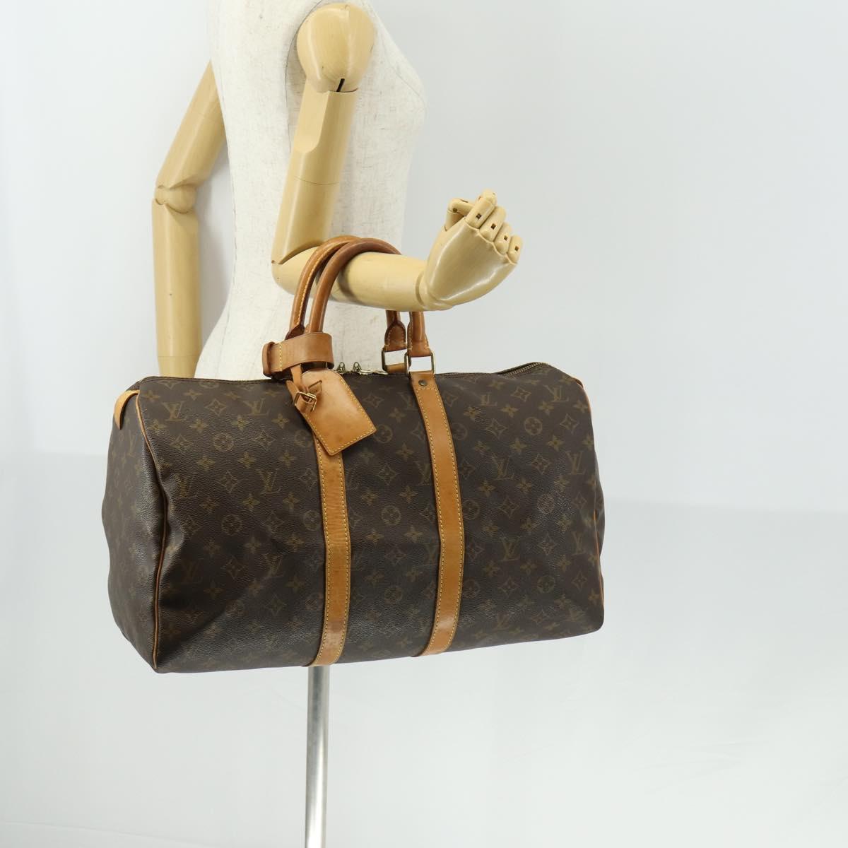 LOUIS VUITTON Monogram Keepall 45 Boston Bag M41428 LV Auth 159648