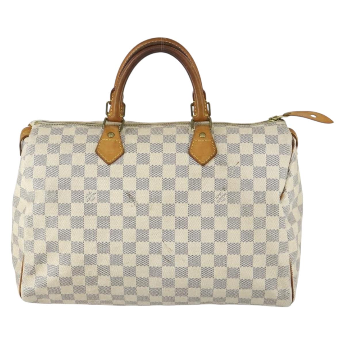 LOUIS VUITTON Damier Azur Speedy 35 Hand Bag N41535 LV Auth 159671