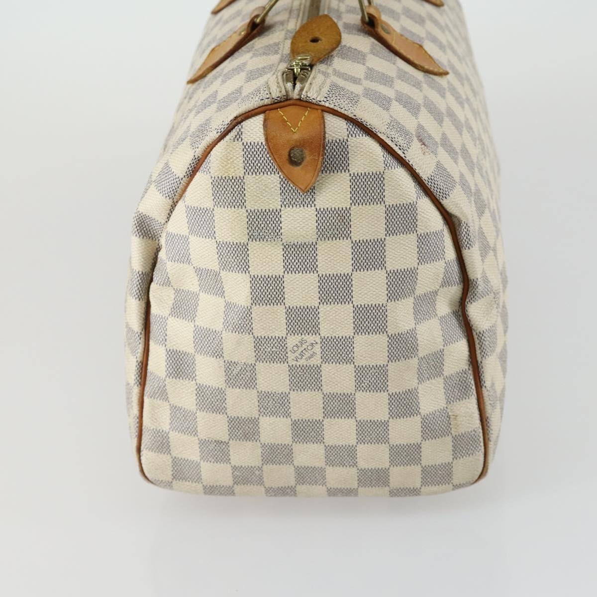 LOUIS VUITTON Damier Azur Speedy 35 Hand Bag N41535 LV Auth 159671