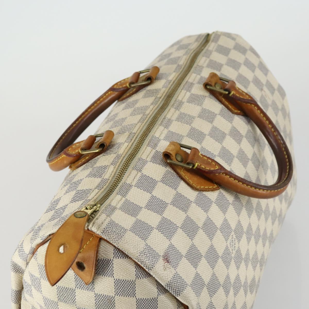 LOUIS VUITTON Damier Azur Speedy 35 Hand Bag N41535 LV Auth 159671