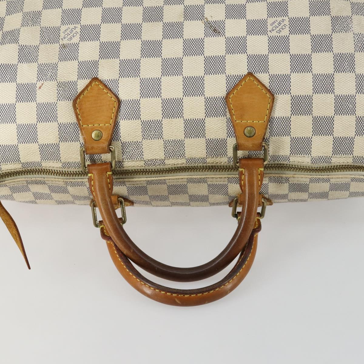 LOUIS VUITTON Damier Azur Speedy 35 Hand Bag N41535 LV Auth 159671