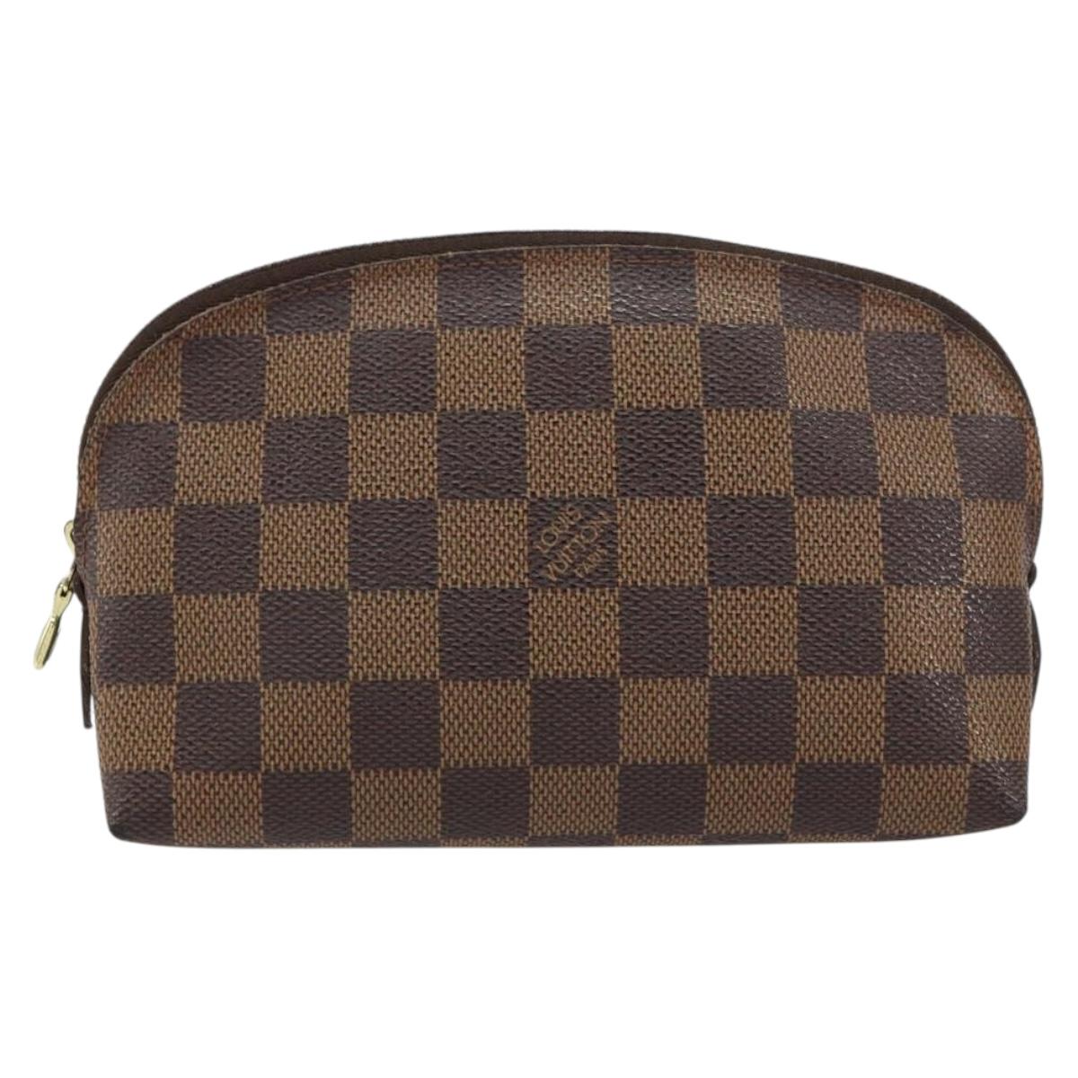 LOUIS VUITTON Damier Ebene Pochette Cosmetic PM Pouch N47516 LV Auth 159687