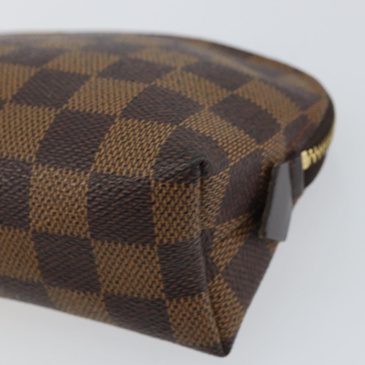 LOUIS VUITTON Damier Ebene Pochette Cosmetic PM Pouch N47516 LV Auth 159687
