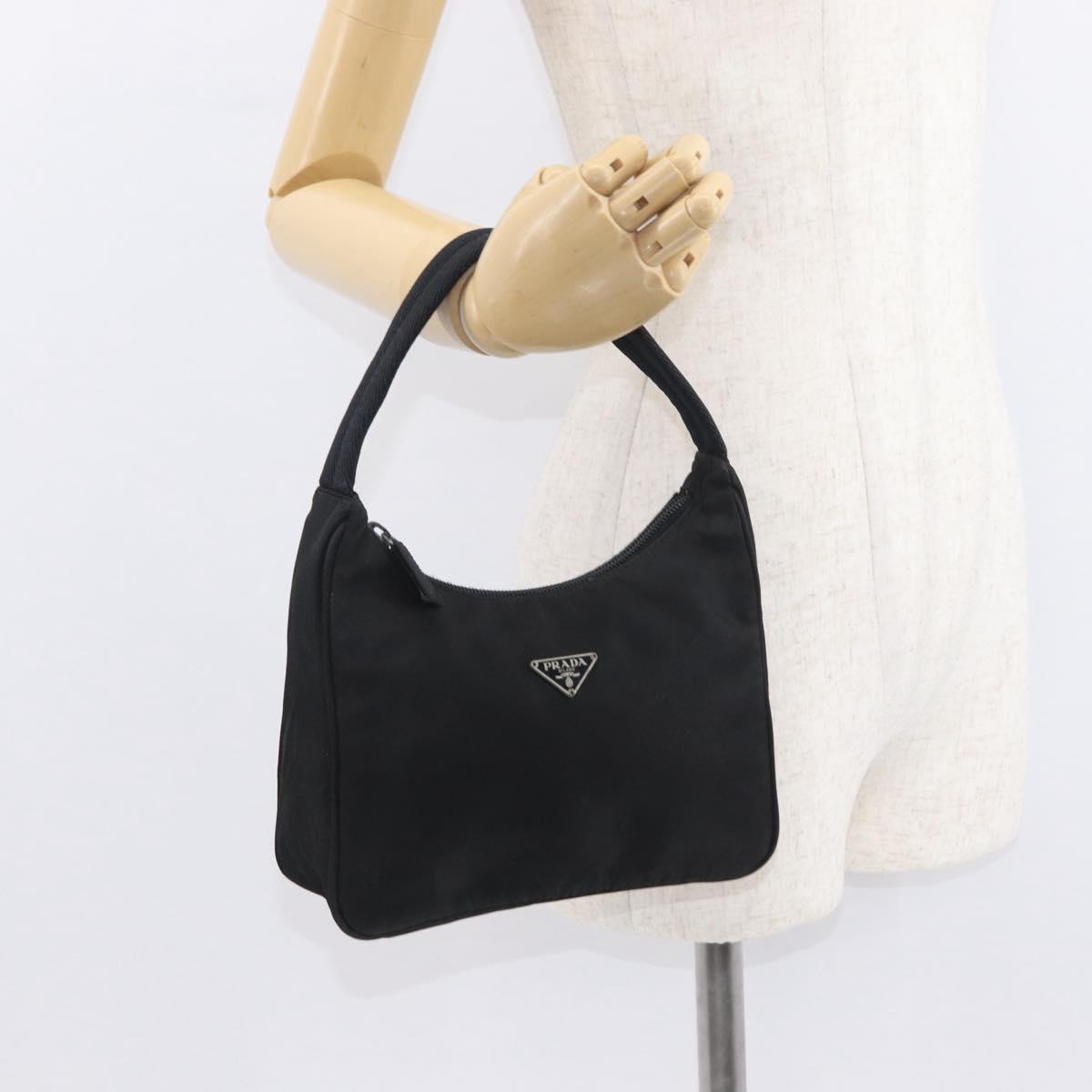 PRADA Hand Pouch Nylon Black Auth 159724
