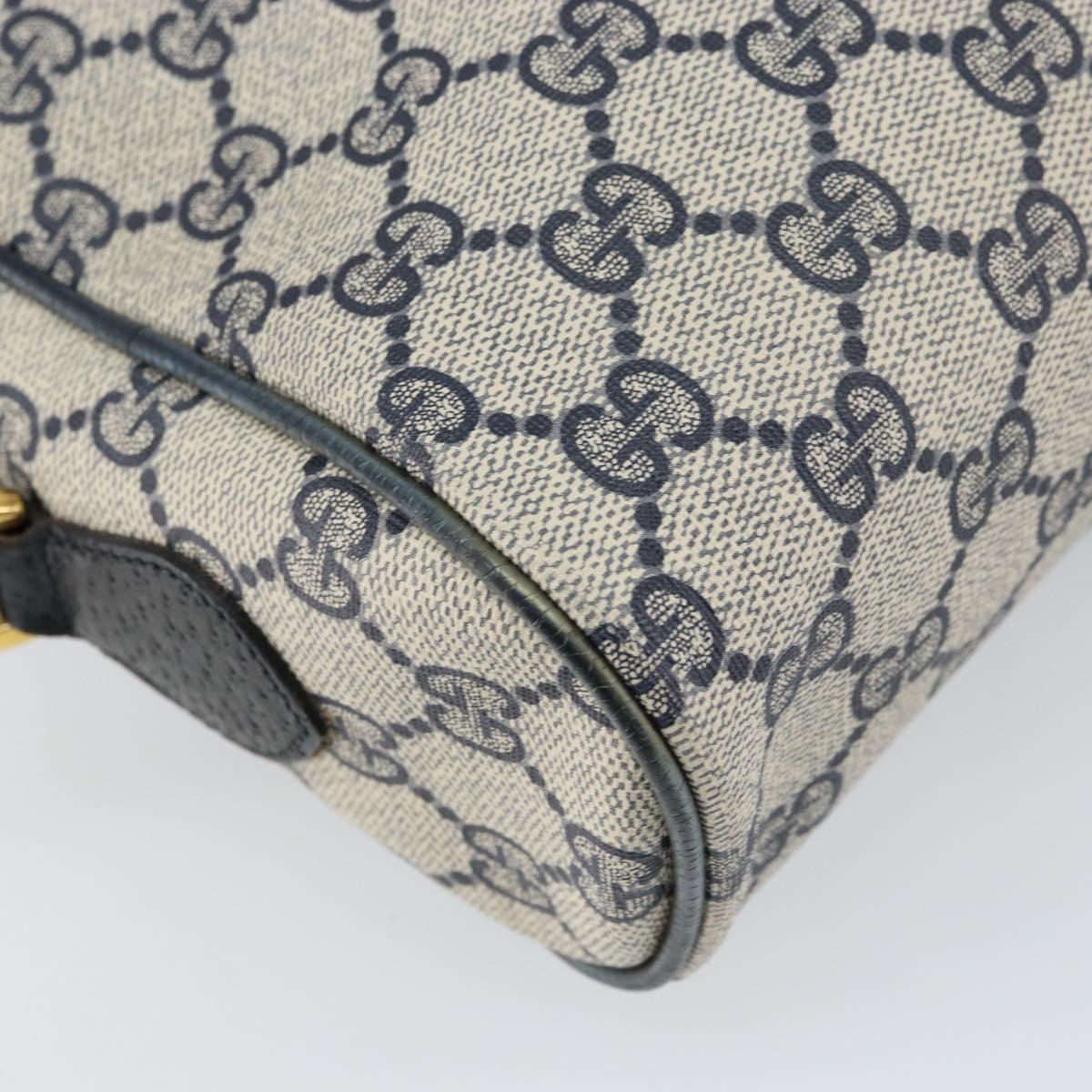 GUCCI GG Supreme Sherry Line Shoulder Bag PVC Navy Gold 75 02 004 Auth 159729
