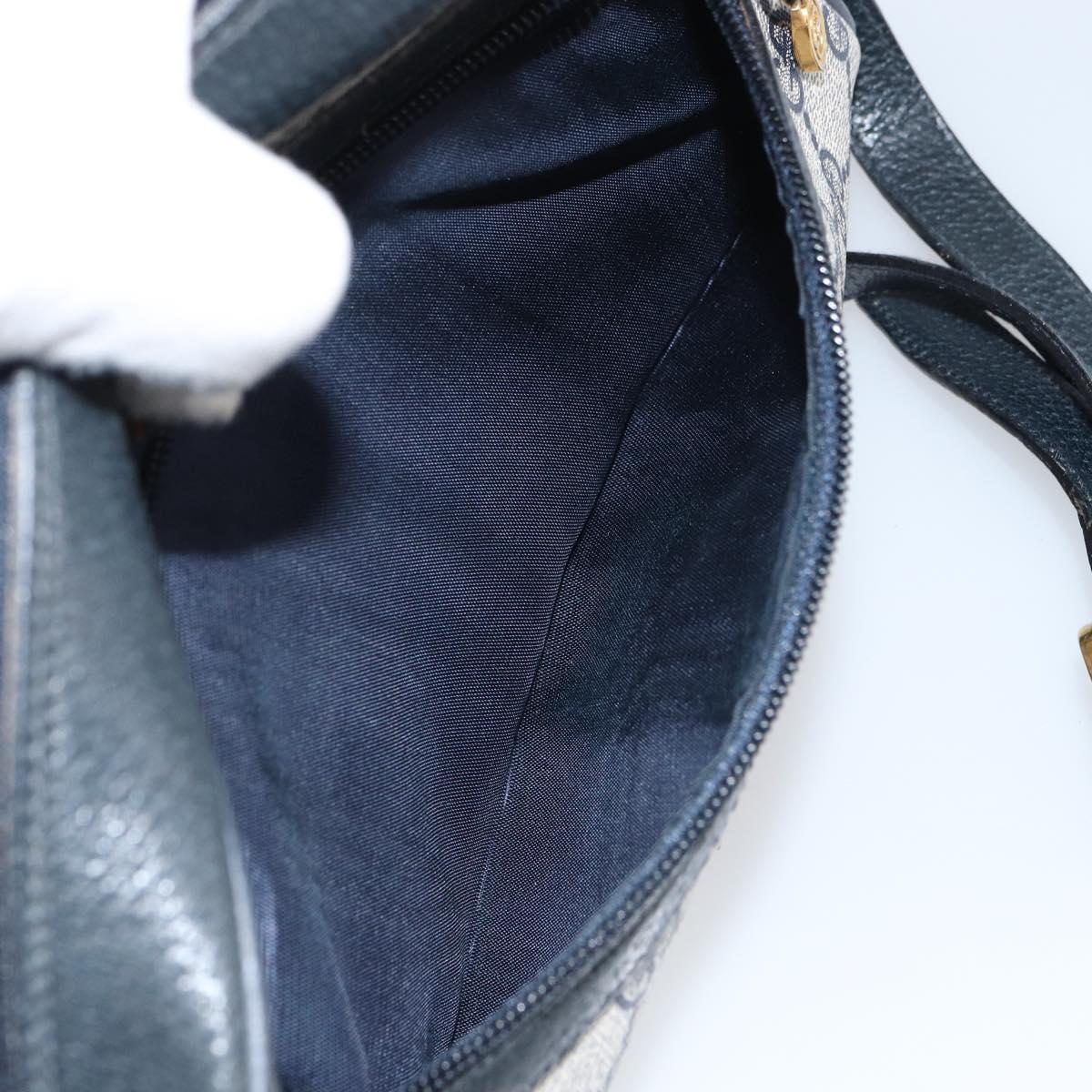 GUCCI GG Supreme Sherry Line Shoulder Bag PVC Navy Gold 75 02 004 Auth 159729