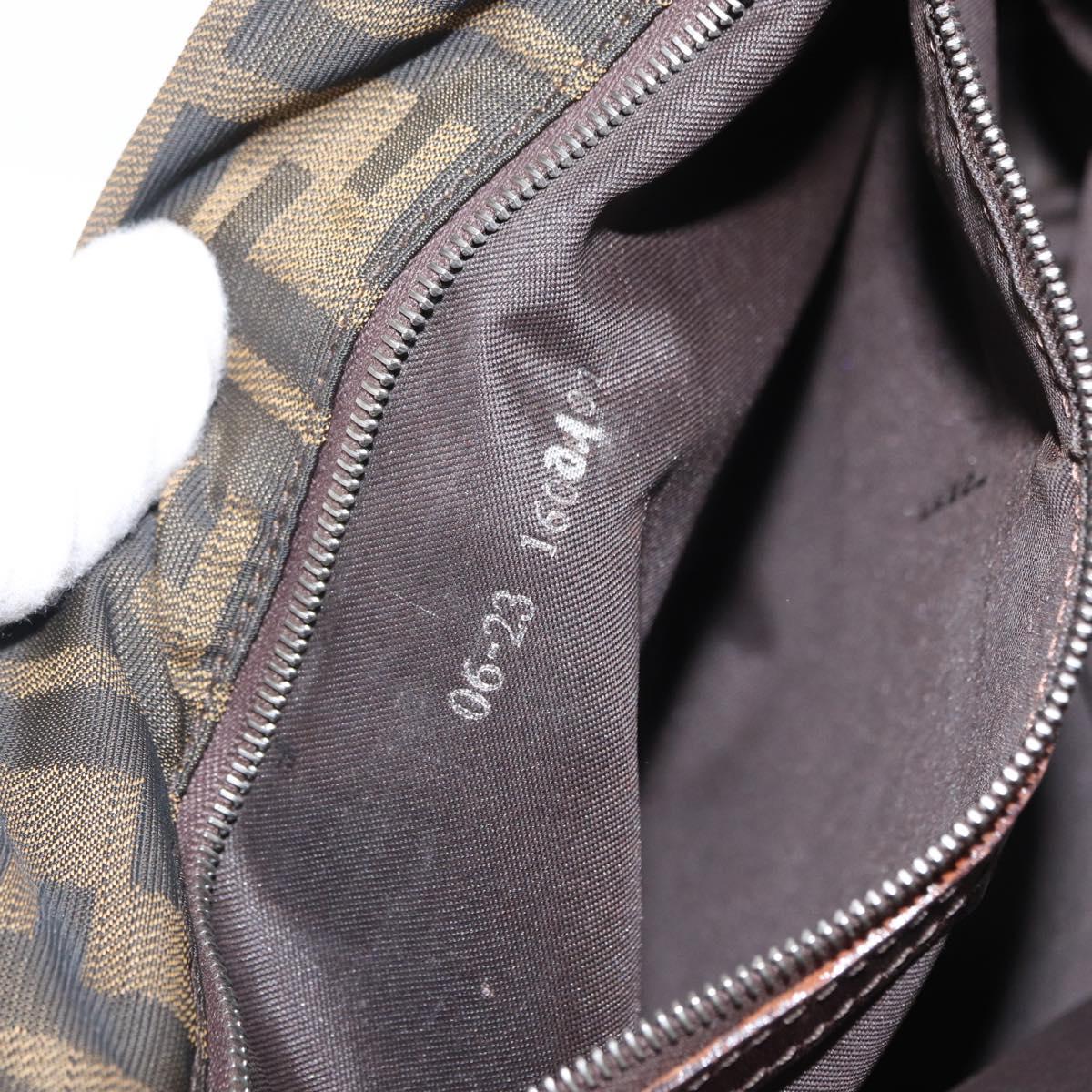 FENDI Zucca Canvas Tote Bag Black Brown Auth 159736