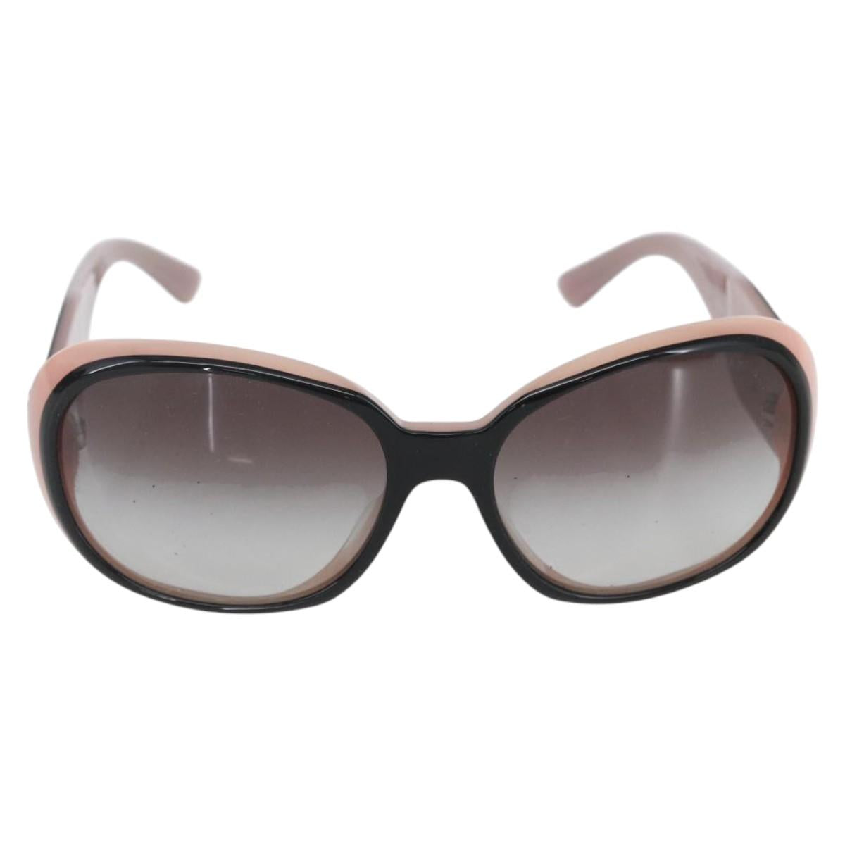 CHANEL Camelia Sunglasses plastic Black Pink CC Auth 159754