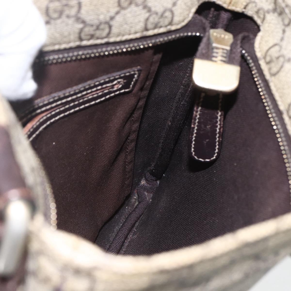 GUCCI GG Supreme Shoulder Bag PVC Beige Gold 201538 Auth 159774