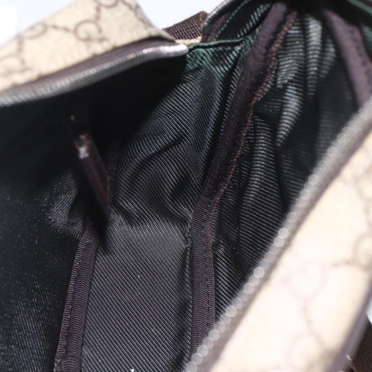 GUCCI GG Supreme Shoulder Bag PVC Beige Silver 114291 Auth 159775