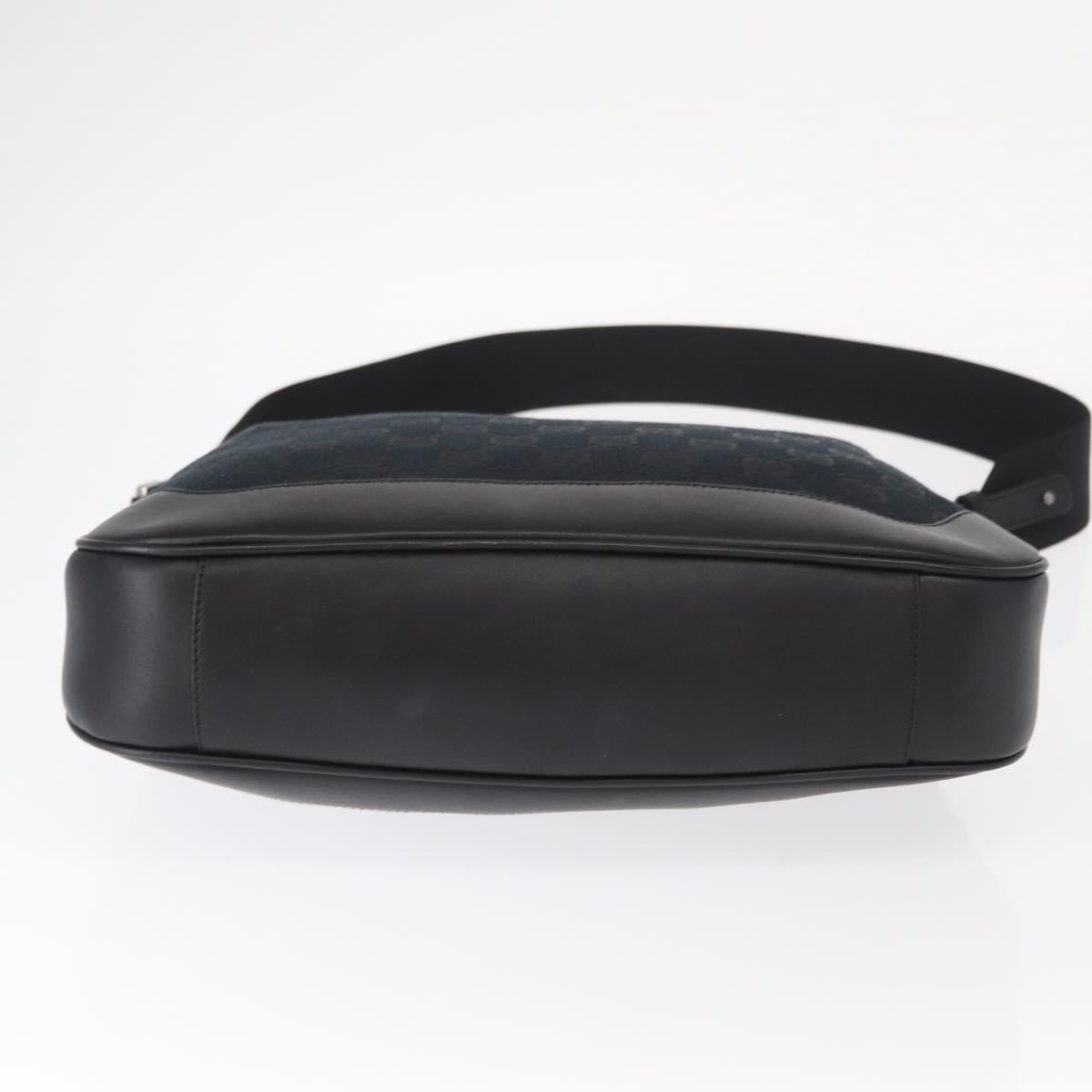 GUCCI Bamboo GG Canvas Hand Bag 2way Black Silver 001 4095 Auth 159780