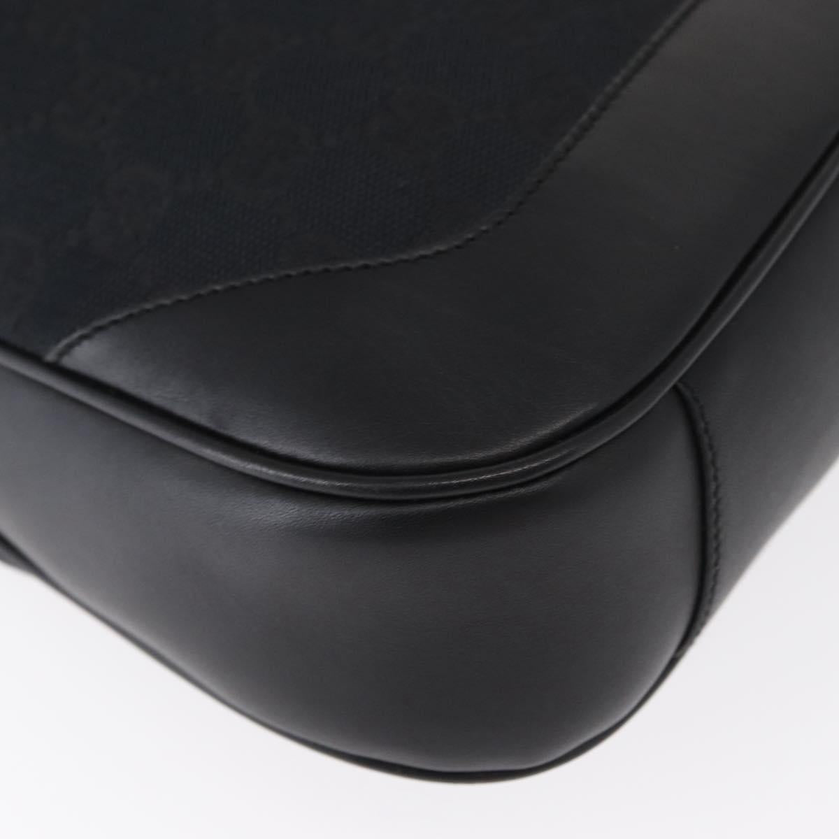 GUCCI Bamboo GG Canvas Hand Bag 2way Black Silver 001 4095 Auth 159780