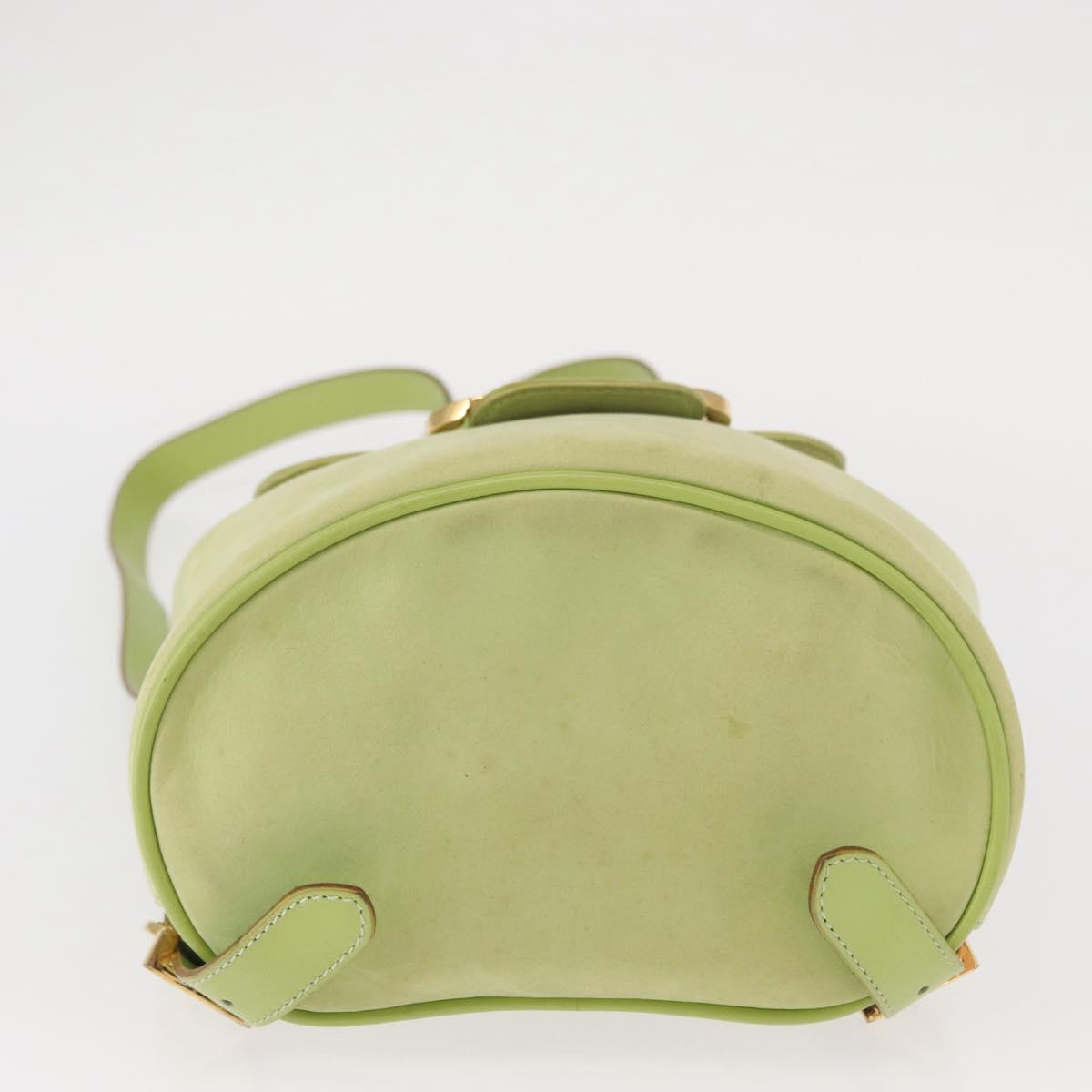 Salvatore Ferragamo Backpack Suede Gold Light green Auth 159800