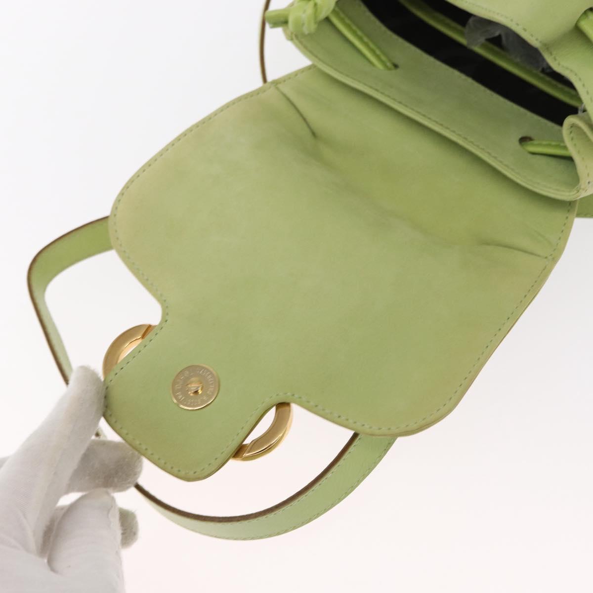 Salvatore Ferragamo Backpack Suede Gold Light green Auth 159800