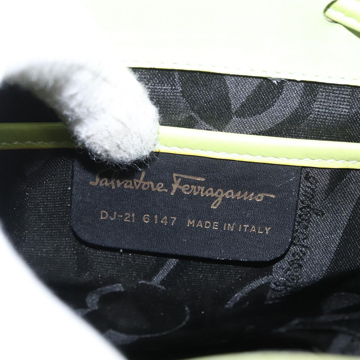 Salvatore Ferragamo Backpack Suede Gold Light green Auth 159800