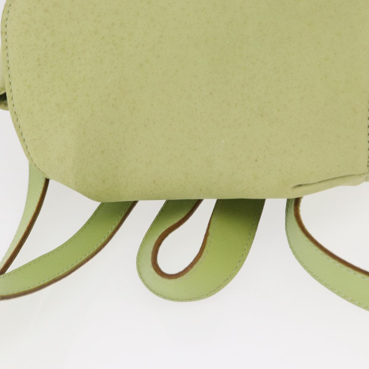 Salvatore Ferragamo Backpack Suede Gold Light green Auth 159800