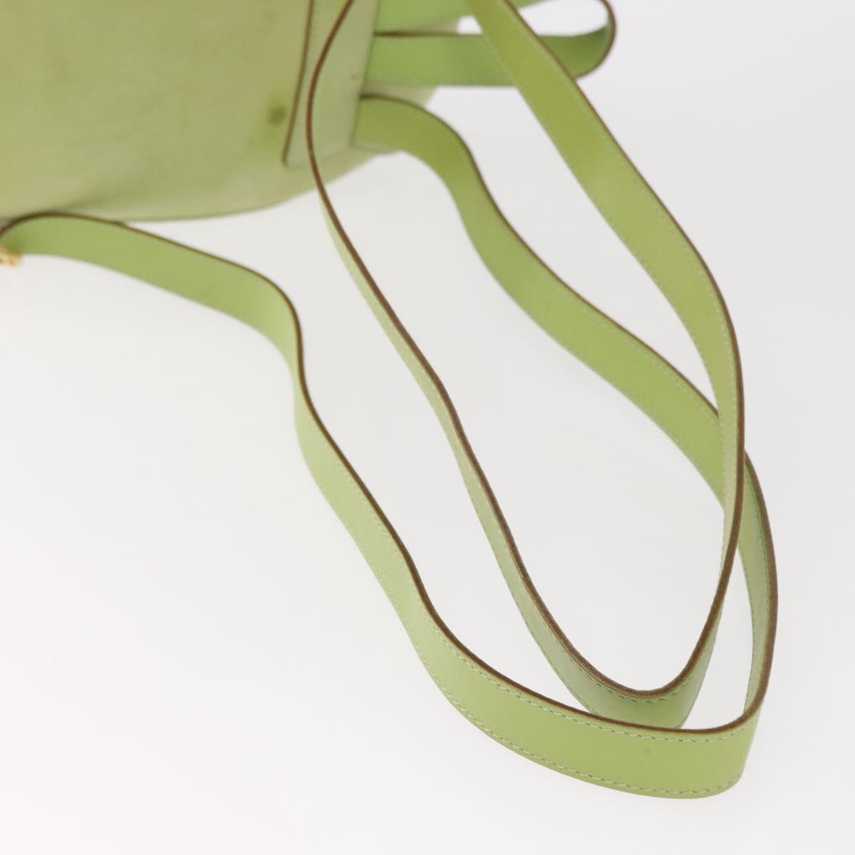 Salvatore Ferragamo Backpack Suede Gold Light green Auth 159800