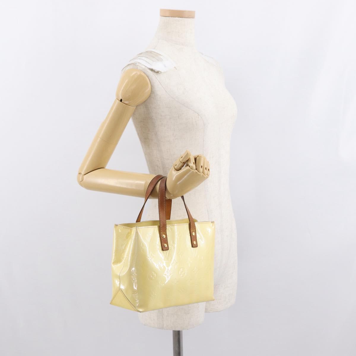 LOUIS VUITTON Monogram Vernis Reade PM Hand Bag Perle M91336 LV Auth 159821
