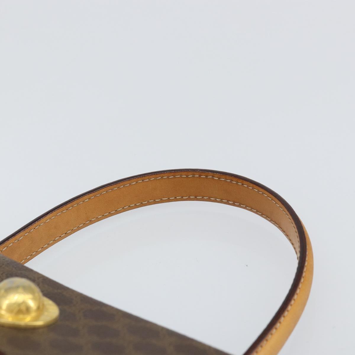 CELINE Macadam Canvas Hand Bag PVC Leather Brown Gold Auth 159824