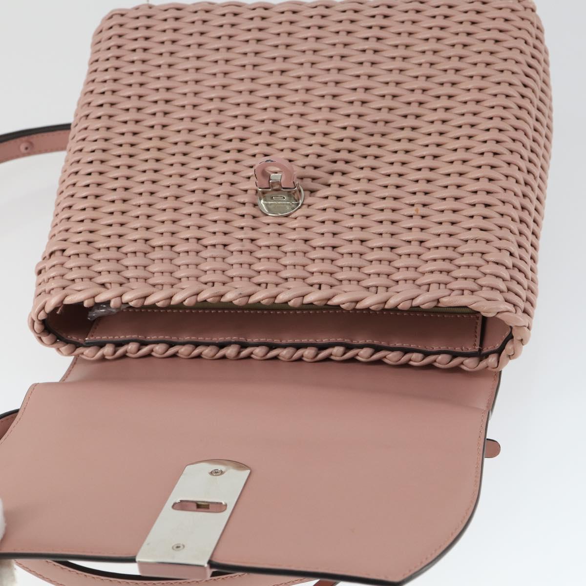 Salvatore Ferragamo Gancini Hand Bag Leather 2way Pink Auth 159841V