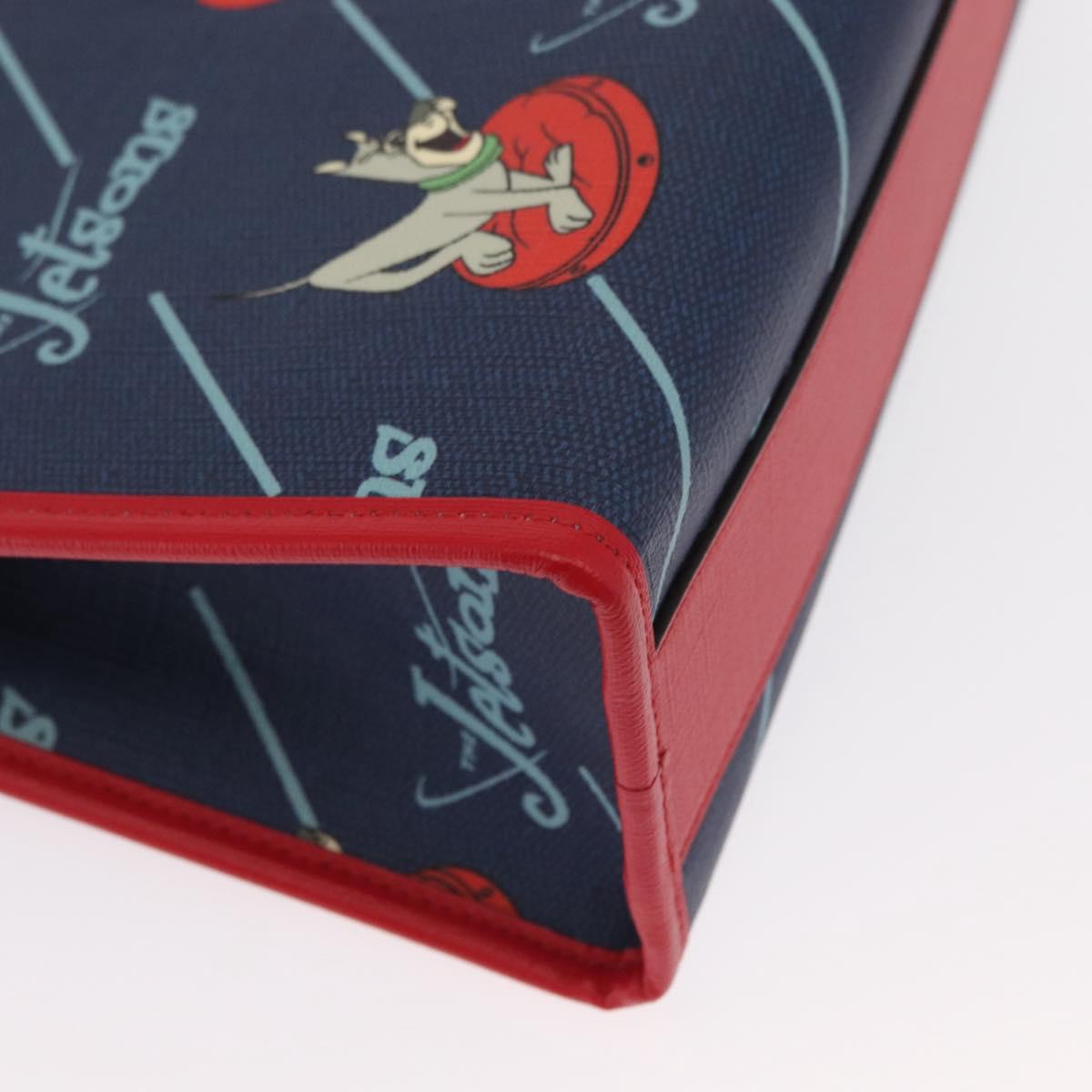 GUCCI Tote Bag PVC Navy Silver 605614 Auth 159842M