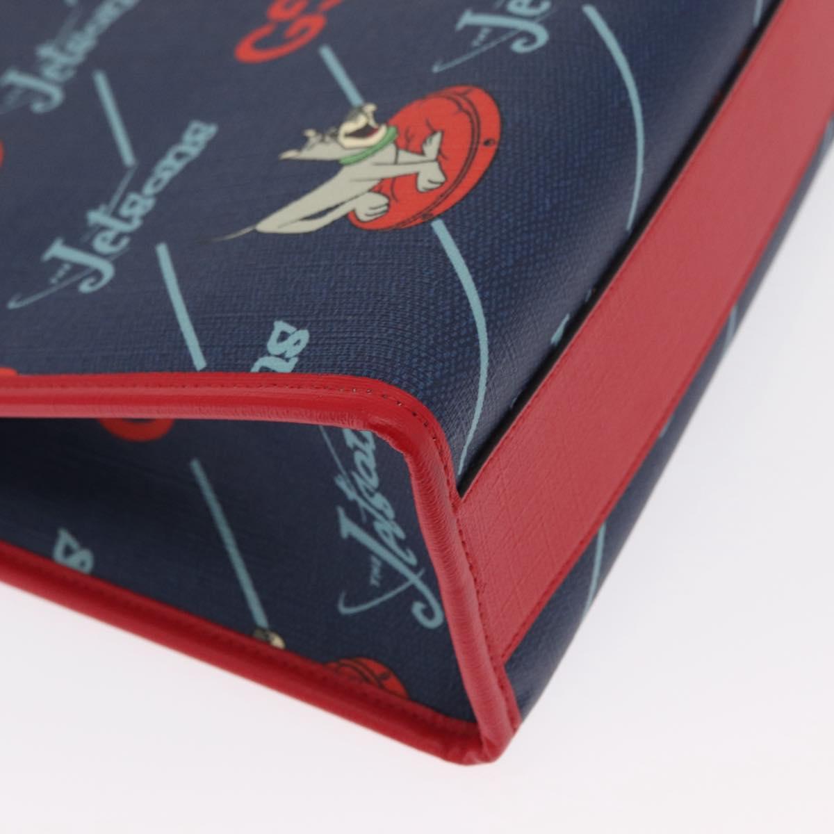 GUCCI Tote Bag PVC Navy Silver 605614 Auth 159842M